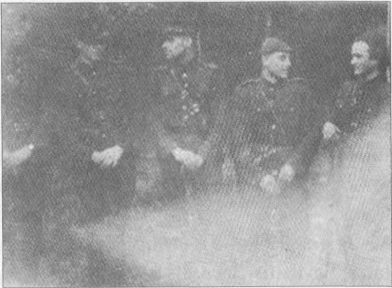 Partizanai Valentinas Aleksa-Aras, Algirdas Akambakas-Špicas, Aleksandras Povilaitis-Riešutas, Jonas Ivanauskas-Žemaitis ir Vytautas Šulskis-Laisvūnas